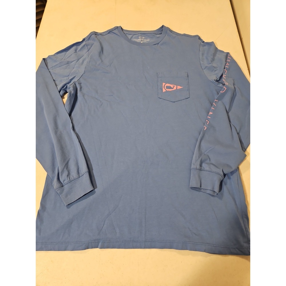 Vineyard Vines Long Sleeve Womens Medium Performance Shirt Blue/pink EUC (576